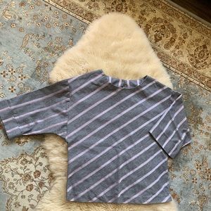 Cropped cotton striped top